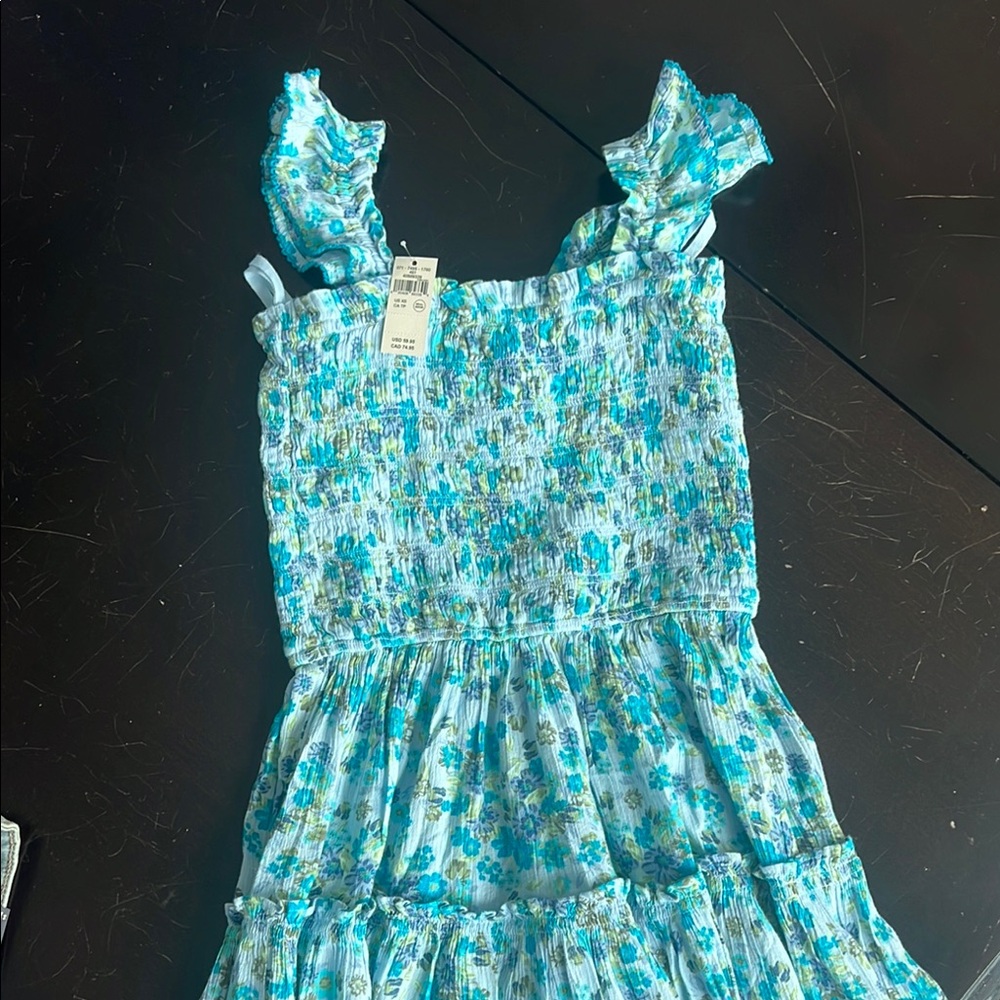Floral Blue Smocked Dress